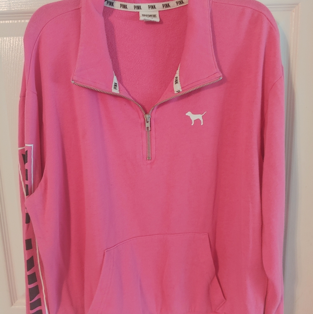 Quarter zip Pink hoodie.